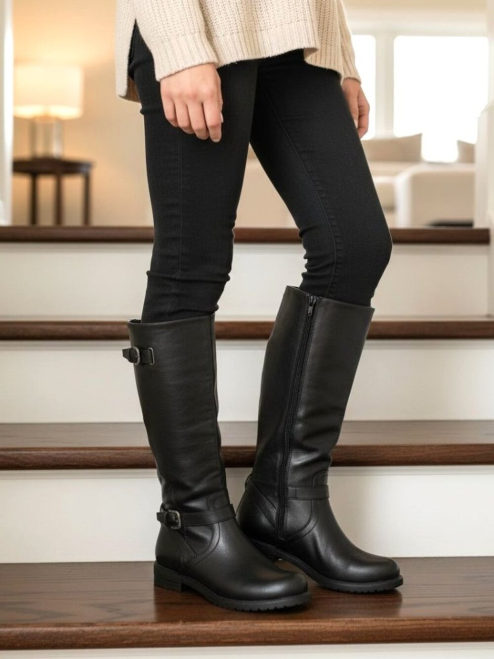 Baretraps 8.5 Boots Cassidy Women Faux Leather Tall Horse Riding Equestrian Shoe